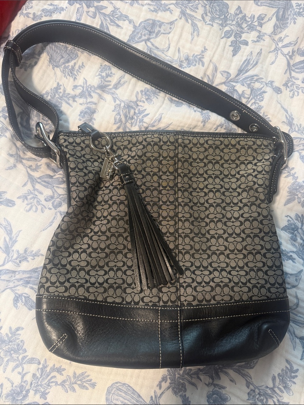 Designer-Inspired Brown and Black Patterned Shoulder Bag